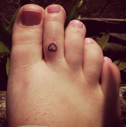 Small Heart Tattoo On Toe