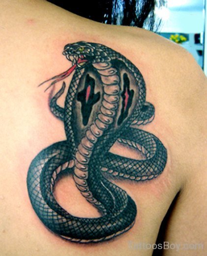 Snake Tattoo On Back Shoulder
