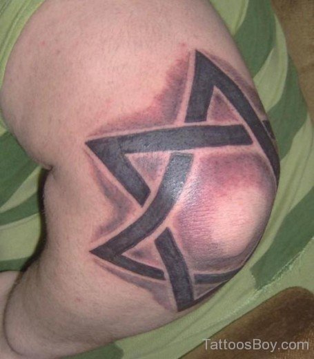 Graceful Star Tattoo On Elbow 