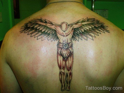 Funky  Angle Tattoo On Back