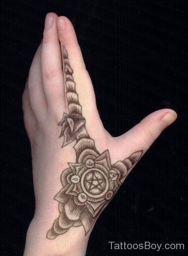 Stylish Armor Tattoo On Hand