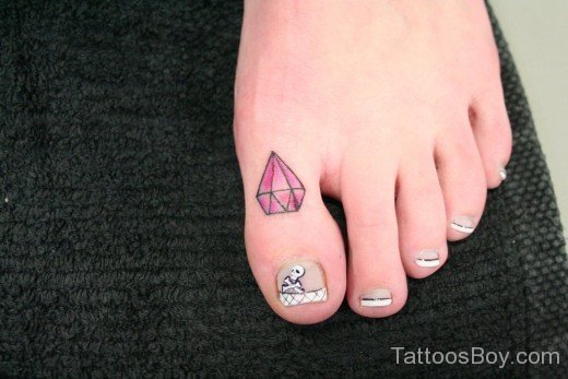 Stylish Diamond Tattoo On Toe