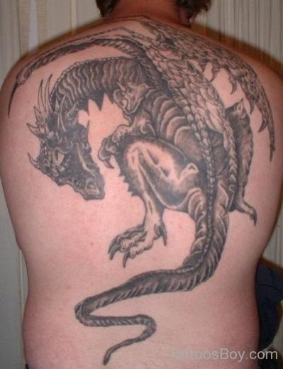Stylish Dragon Tattoo On Back Body