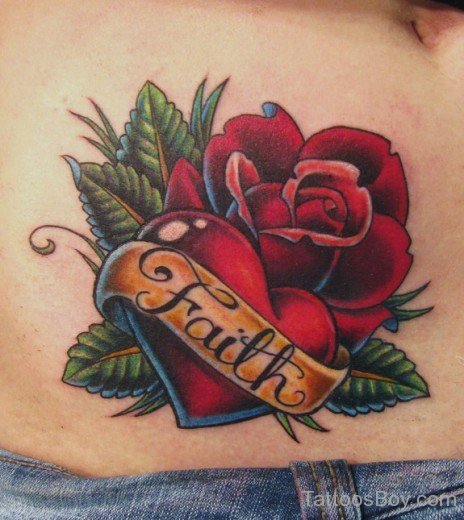 Stylish Rose Tattoo On Waist