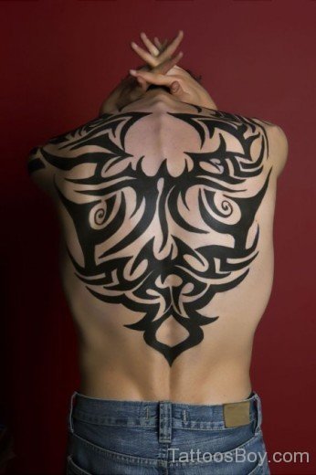 Stylish Tribal Tattoo On Back Body