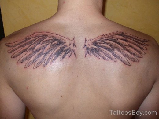 Impressive  Wings Tattoo On Back Body