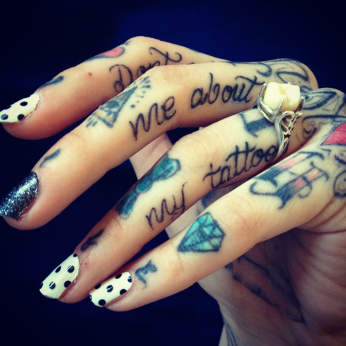 Stylish Word Tattoo On Finger