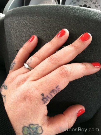 Cool Words Tattoo On Finger