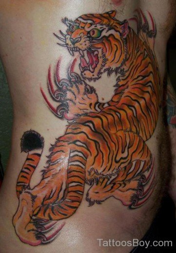 Tiger Tattoo On Side Rib