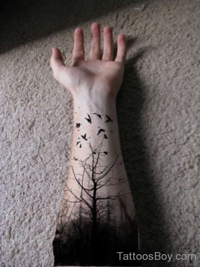 Attractive Tree Tattoo On Arm