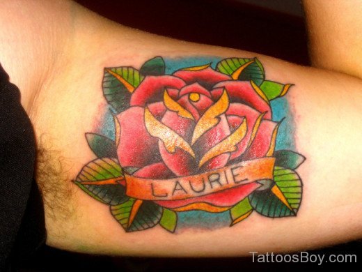 Wonderful Rose Tattoo On Shoulder