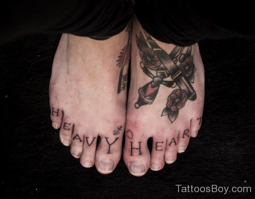 Wonderful Words Tattoo On Toe