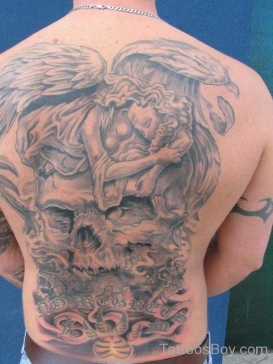Angle Tattoo Design On Back