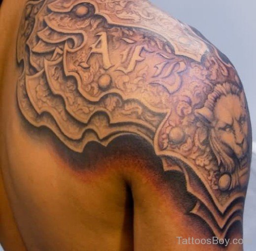 Armor Tattoo On Shoulder