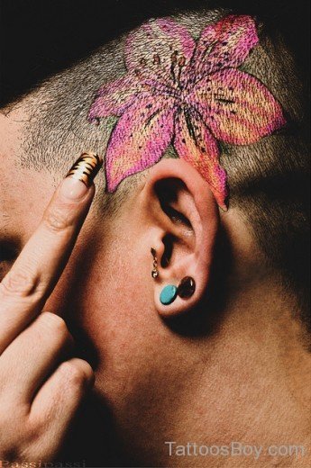  Flower Tattoo On Head