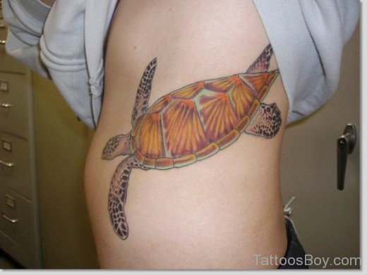 Turtle Tattoo On Rib 