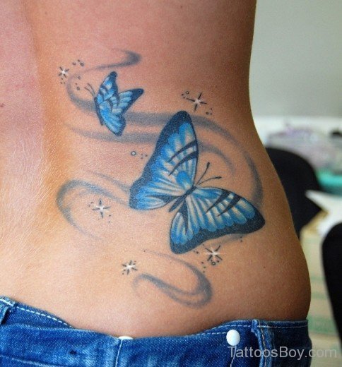 Beautiful Butterfly Tattoo On Lower Back