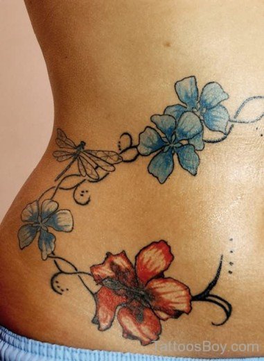 Flower Tattoo On Stomach