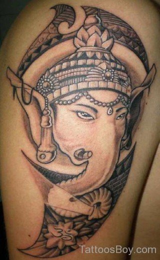 Ganesha Tattoo On Shoulder