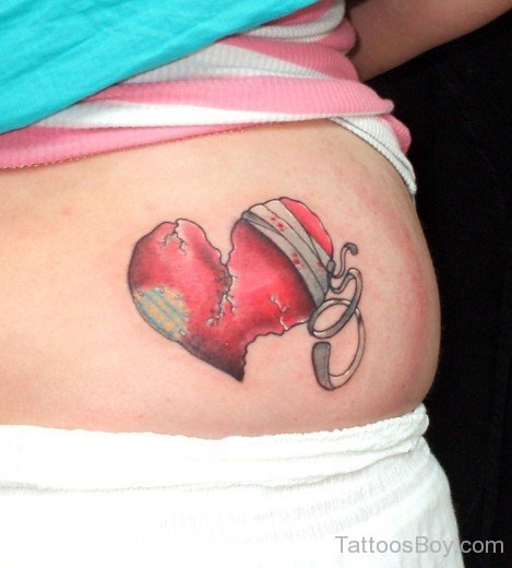  Heart Tattoo On Stomach