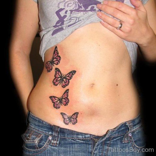 Butterfly Tattoo Design On Stomach