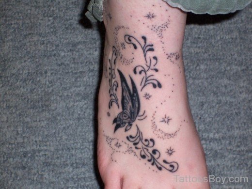 Butterfly Tattoo On Foot