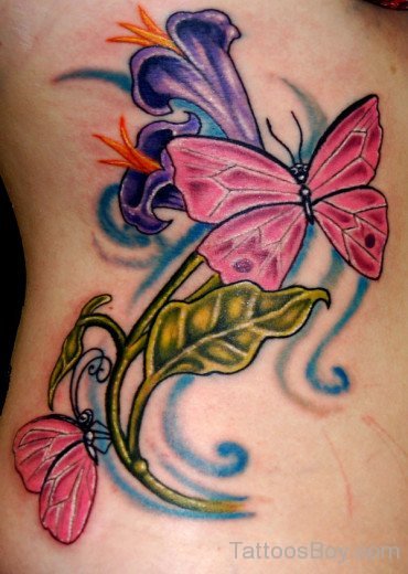 Butterfly Tattoo On Rib
