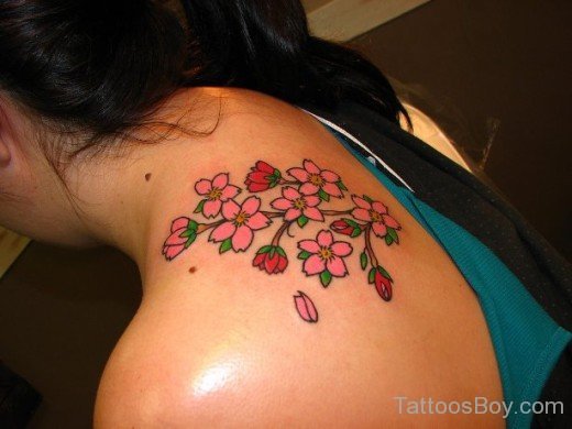 Cheery Blossom Flower Tattoo Design