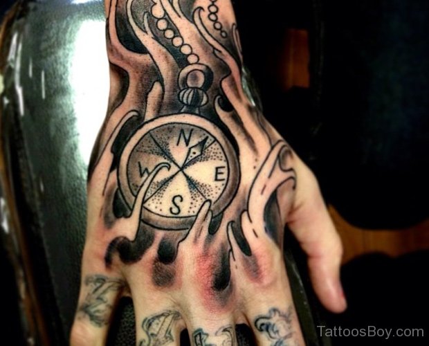 Compass Tattoo On Hand