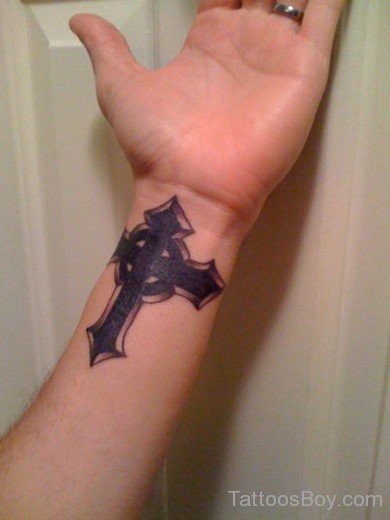 Cross Tattoo Design On Wrist