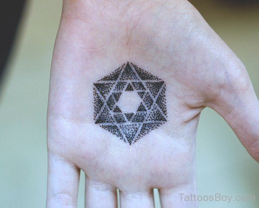 Cube Tattoo On Palm