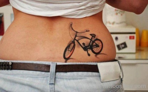 Cycle Tattoo On Lower Back