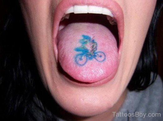 Cycle Tattoo On Tongue