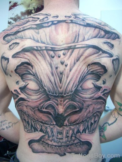 Demon Tattoo On  Full Back