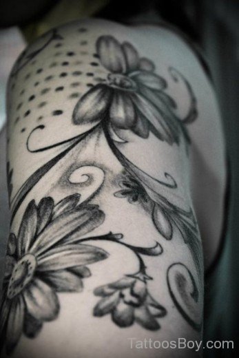   Daisy Tattoo Design On Shoulder