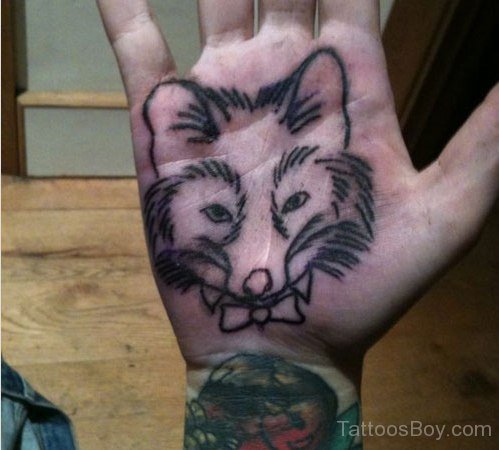 Dog Tattoo On Palm
