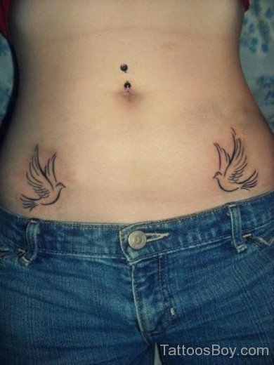 Dove Tattoo On Waist