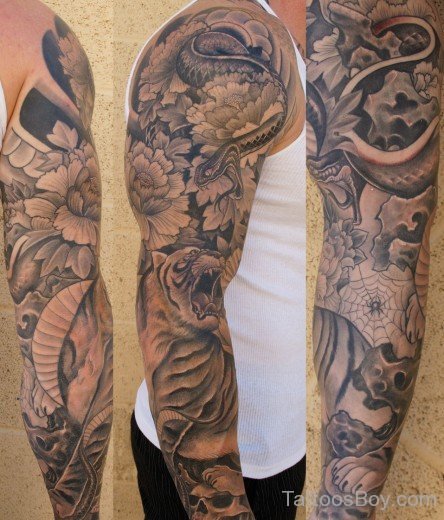 Dragon Tattoo Design On  Full Sleeve