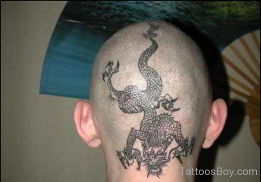 Dragon Tattoo On Head