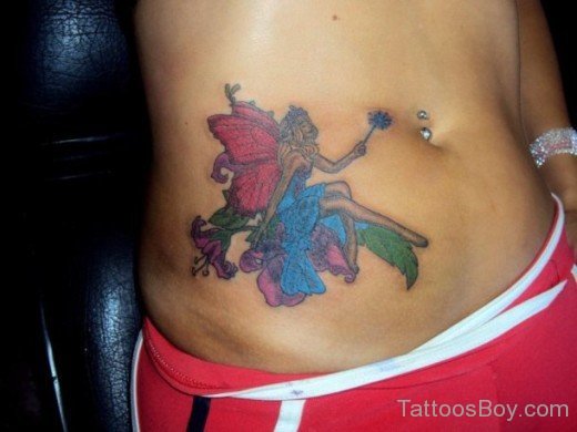 Fairy Tattoo On Stomach