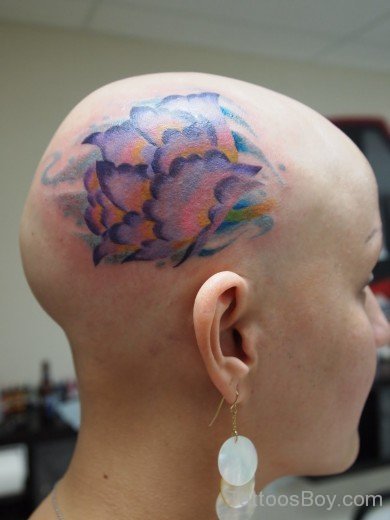 Flower Tattoo Design On Head