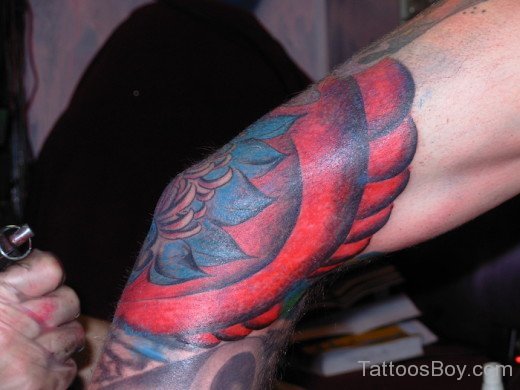 Flower Tattoo On Elbow