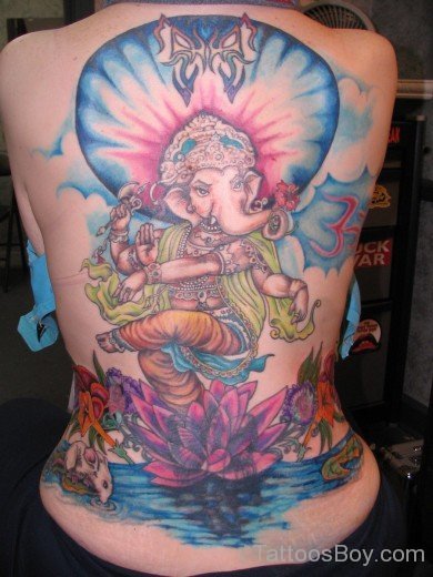 Ganesha Tattoo Design On Back Body