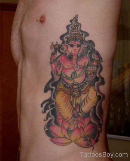 Ganesha Tattoo Design On Rib