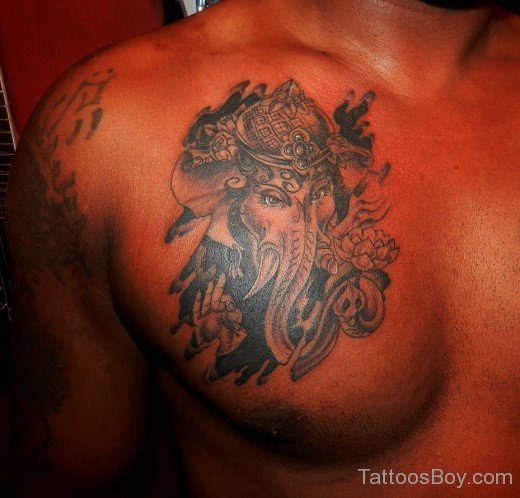 Ganesha Tattoo On Chest