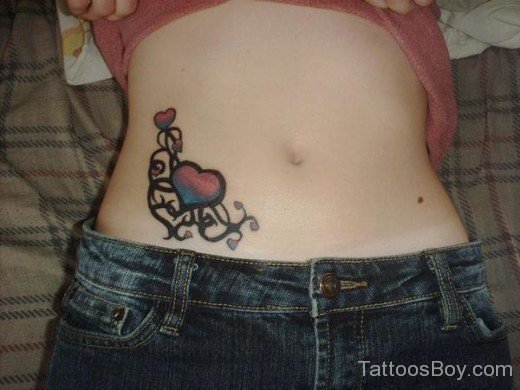 Heart Tattoo Design On Waist