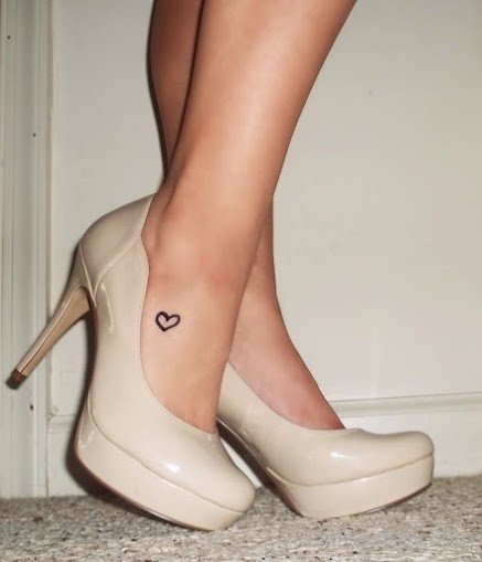 Heart Tattoo On Ankle