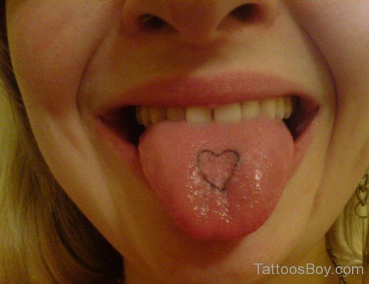 Heart Tattoo On Tongue