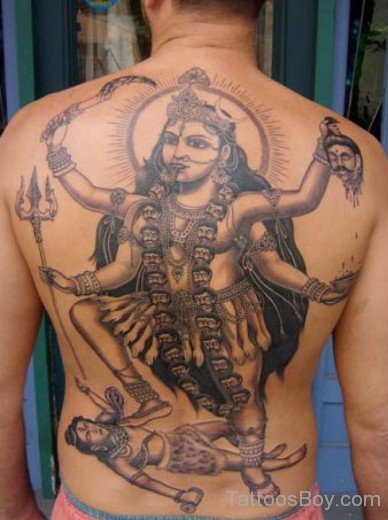 Hinduism Tattoo On Back