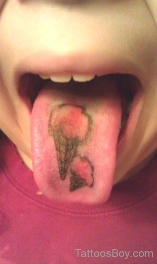 Ice Cream Tattoo On Tongue